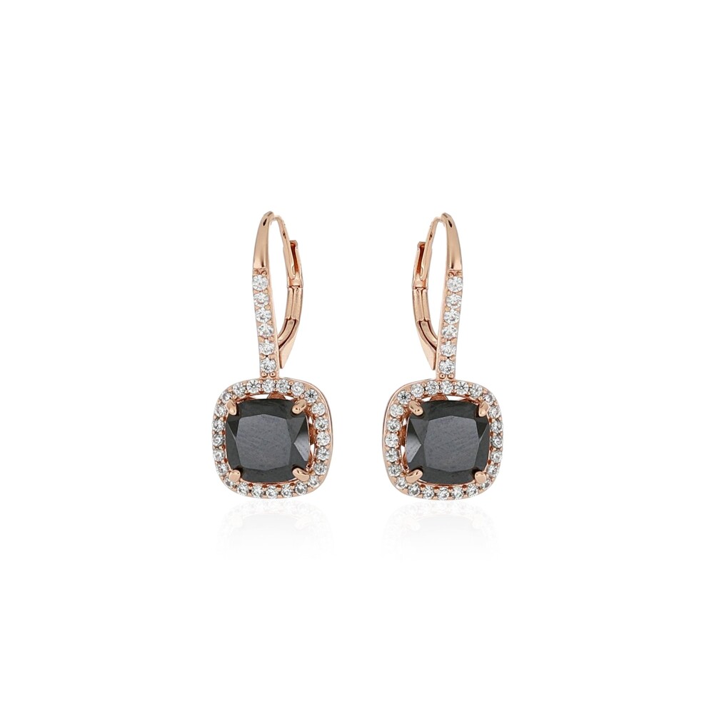 Orecchini Pendenti Lunghi Donna – Placcati In Oro Bianco Con Zirconi – Quadrati E Rombi – 55x11mm – Regalo Perfetto