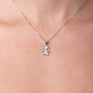 Collana Con Bimba In Argento 925%