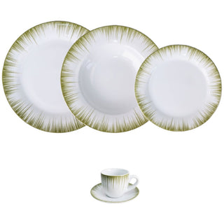 Servizio di Piatti+Caffè 48 Pz."Raggi Verde" Villa Altachiara