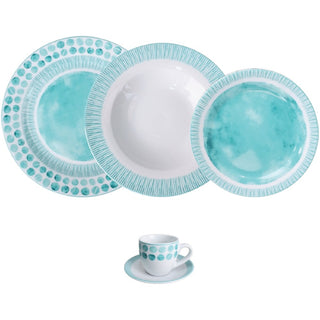 Servizio di Piatti+Caffè 48 Pz. "Tabata Verde Mare" Villa Altachiara