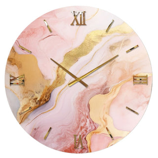 Orologio Da Parete Rosa in MDF L'Arte di Nacchi Ø80 cm.