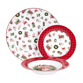 Servizio di Piatti 36 Pz. "Storia di Natale" Nuvole di Stoffa