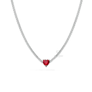 Collana Tennis Con Cuore "Diamond Heart" in Argento 925%