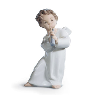 Scultura Angioletto Con Flauto Lladrò