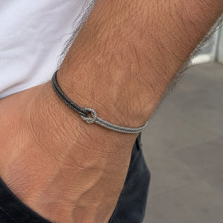 Bracciale Nodo Bicolor Silver in Argento 925%