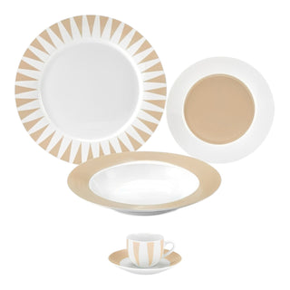 Servizio di Piatti 48 pz. “Geometric Tortora” Fade Maison