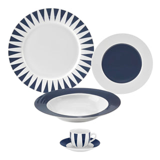 Servizio di Piatti 48 pz. “Geometric Blu” Fade Maison