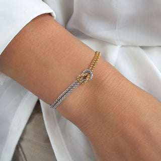 Bracciale Nodo Bicolor Gold in Argento 925%