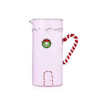 Brocca Rosa con Ghirlanda "Sweet and Candy" Ichendorf Milano h.19.5 cm.