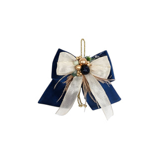 Fiocco in Velluto Blu Fiori di Lena h. 14 cm.