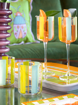 Set 6 Calici Vino+6 Bicchieri Acqua "Good Vibes" Henriette