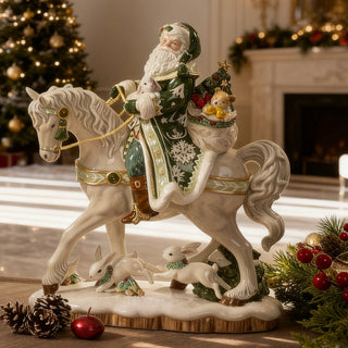 Babbo Natale su Cavallo "Winter Frost" Fitz And Floyd Lamart 42 cm.