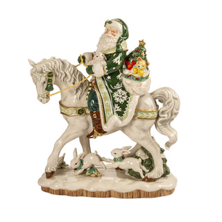 Babbo Natale su Cavallo "Winter Frost" Fitz And Floyd Lamart 42 cm.