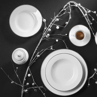 Servizio di Piatti+Caffè 50 Pz."Platinum Chic" Villa Altachiara