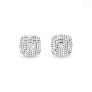 Orecchini Square Flower in Argento 925%