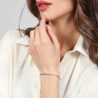 Bracciale Tennis Rigido Bianco e Rosso Unoaerre