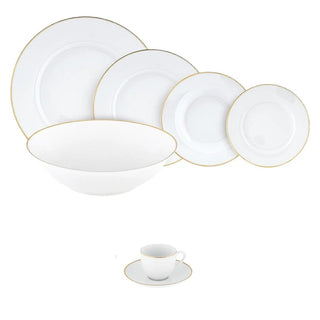 Servizio di Piatti+Caffè 50 Pz. Per 12 Persone "Chic Gold" Villa Altachiara