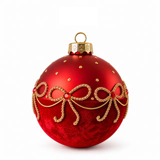Set 4 pz. Sfere Glass Ball "Emozioni di Natale" Fiori di Lena Ø10 cm.