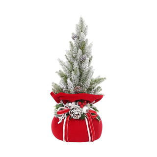 Alberello di Natale in Velluto Rosso Fiori di Lena h.40 cm.