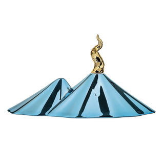 Bomboniera Vesuvio Blu con Corno Bongelli Preziosi 17xh.10 cm.