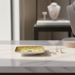 Bomboniera Coppetta Quadra Piana "30 Years Le Jardin de Versace" Rosenthal Versace 12 cm.