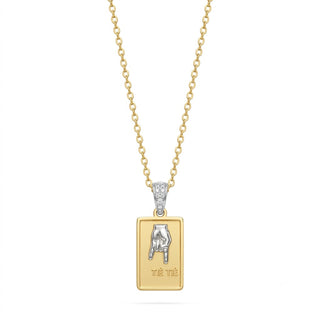 Collana Medaglia Corna Scaramantiche in Argento 925%