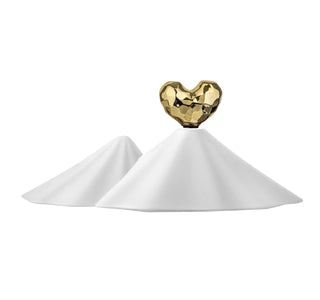 Bomboniera Vesuvio Bianco con Cuore Oro Bongelli Preziosi 17xh.10 cm.