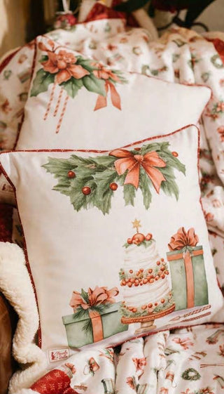 Cuscino Double Face "Storia di Natale" Nuvole di Stoffa 40x40 cm.