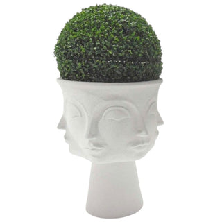 Fioriera Bianca Faces + Sfera Bosso Garpe Interiores h. 62 cm.