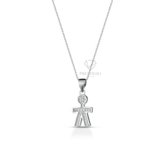 Collana Con Bimbo In Argento 925%