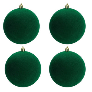 Set 4 Sfere in Velluto Verde Ø 10 cm.