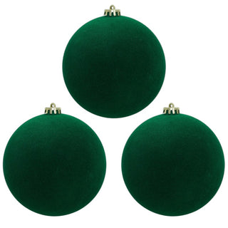 Set 3 Sfere in Velluto Verde Ø 15 cm.