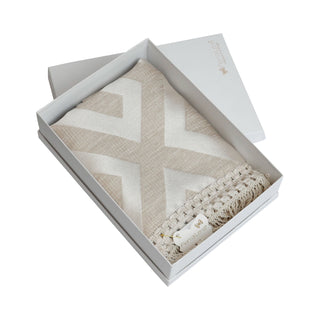 Runner Beige in Raso Fiori Di Lena