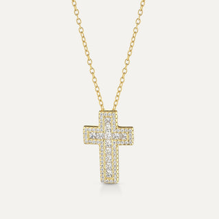 Collana Croce Gold Square