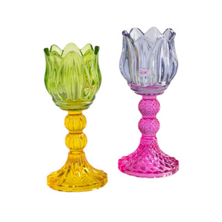 Bomboniera Portacandela Tulipano Mandorle Paben h. 17.8 cm.