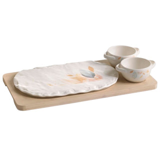 Bomboniera Set Tagliere+2 Ciotoline con Vassoio Paben 31.4 cm.