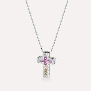 Collana Croce Mini Rainbow