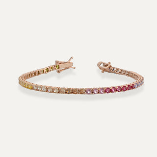 Bracciale Tennis Rainbow in Argento 925% 3 mm.