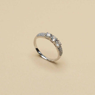 Anello Trilogy Pavè in Oro Bianco18kt