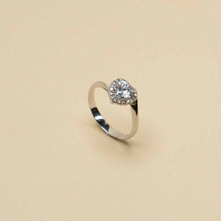Anello Con Cuore In Oro Bianco 18kt