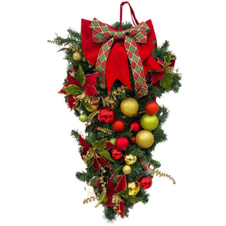 Ghirlanda a Goccia "Merry Christmas" Decorata a Mano