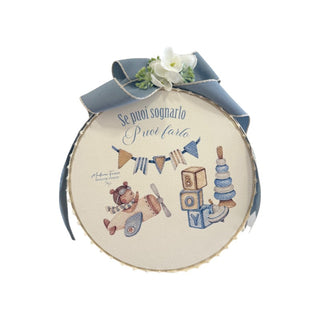 Bomboniera Tamburello New Born Collection Madame Fioccò Ø18 cm.