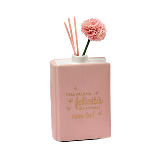 Bomboniera Libro Profumatore Rosa AD 10x14 cm.