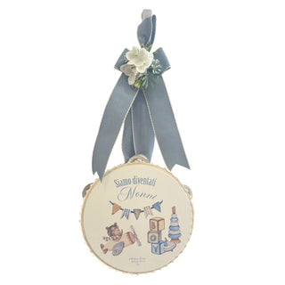 Bomboniera Tamburello New Born Collection Madame Fioccò Ø18 cm.