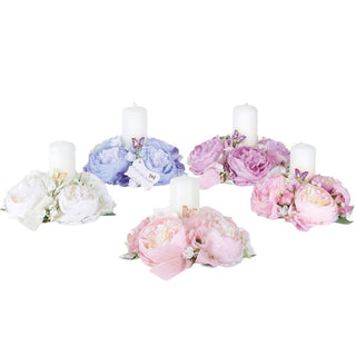 Bomboniera Candela Soffio di Primavera Fiori di Lena Ø 10 cm.