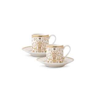 Bomboniera Set 2 Tazzine Caffè Golden Pozzi Milano 80 ml.