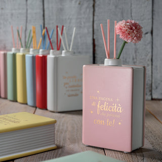 Bomboniera Libro Profumatore Rosa AD 10x14 cm.