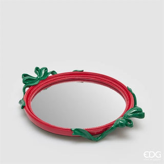 Vassoio Decorativo Rosso Fiocchi Ovale EDG
