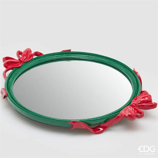 Vassoio Decorativo Verde Fiocchi Ovale EDG