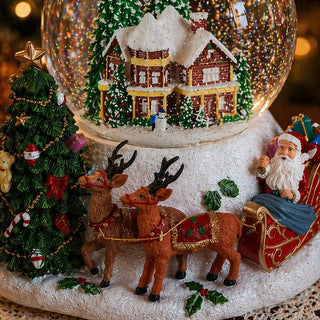Sfera Acqua Babbo Slitta EDG h.17.5 cm.